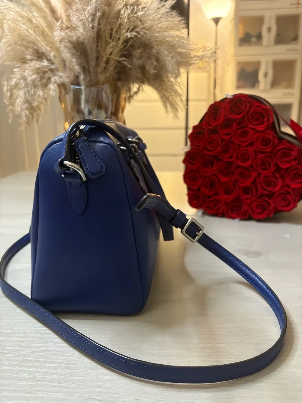 Coach Navy Blue Leather Dome‎ Crossbody Bag